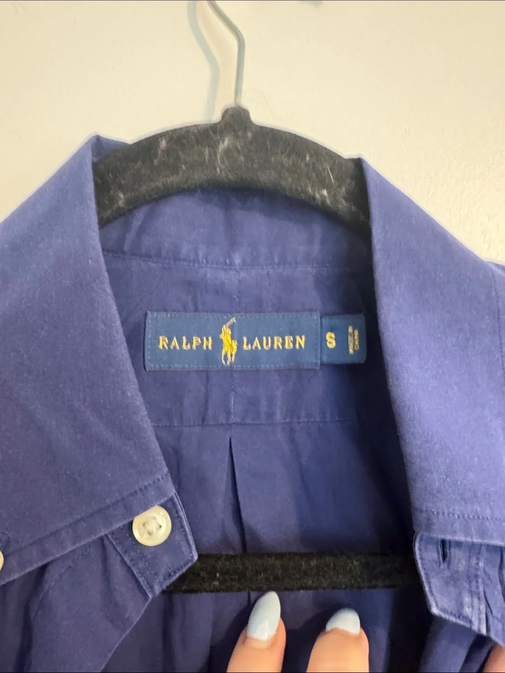 Polo by Ralph Lauren Button-Down Shirt in Royal Blue with Yellow Pony - Picture 2 of 3